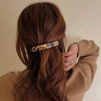 Eyegla Hair Barrettes for Women Large French Barrette Hair Clips Tortoise Shell Barrettes for Thick Hair,2 Pack