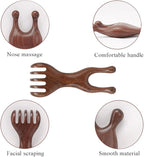 Natural Wooden Nose Guasha Massage Tools Anti-Static, Eyes Facial Wood Gua Sha Tool,face Manual Massager Tool, Multifunctional Handheld Meridians Acupoint Massage Tool,1 Pieces