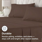 King Pillow Cases Set of 4 - Ultra Soft Hotel Quality Pillowcase Covers - Comfy, Cozy & Wrinkle Free - Shrinkage, Stain and Fade Resistant - Machine Washable Pillow Protectors - 4 Piece Set - Brown