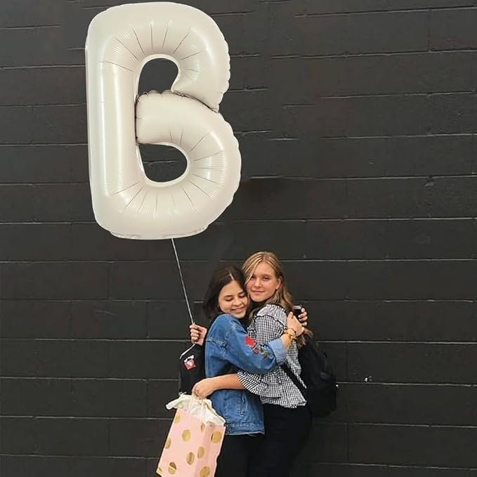 TONIFUL 40 Inch Large Cream White Letter B Balloons Giant Alphabet Letter - Image 5