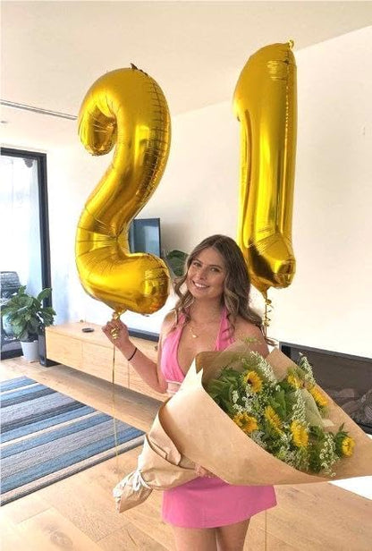 Big 40 Inch Gold 12 21 Number Balloon Birthday Decoration, Number 12 21 Helium - Image 7