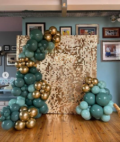 Shimmer Wall Backdrop Light Gold Wall Panels 24Pcs Square Sequin Shimmer Wall - Image 3