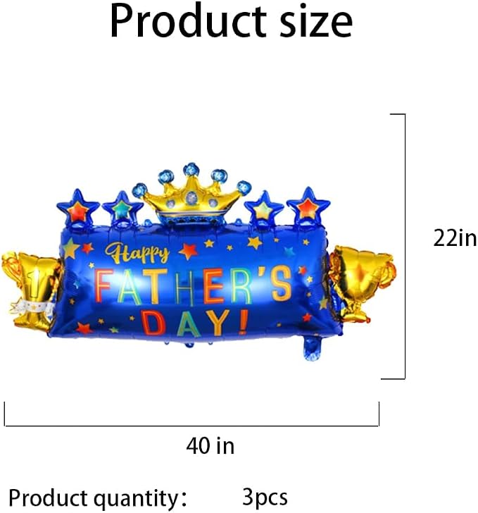 Fathers Trophy Balloons Fathers Foil Balloon Happy Father's Day Balloon Crown - Image 2