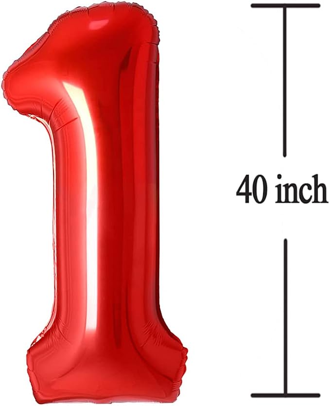 Jonhamwelbor 13 Number Balloons Red Big Giant Jumbo Number 13 Foil Mylar - Image 2