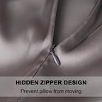 Mulberry Silk Pillowcase for Hair and Skin,Cooling Silk Pillow Case with Hidden Zipper,Allergen Proof Dual Sides Soft Breathable Smooth Silk Pillow Cover for Women (Dark Gray, Body)