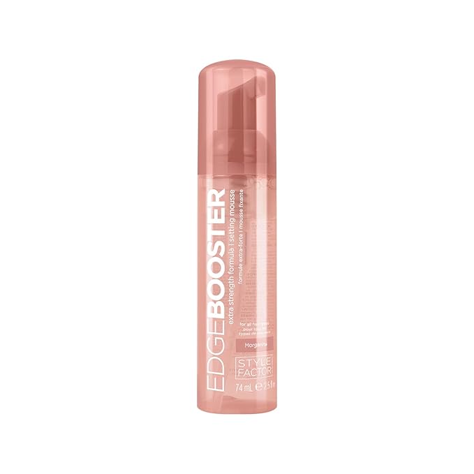 Style Factor EDGE BOOSTER Extra Strength Setting Mousse Travel Size – Frizz Control, Extra Volume, and Conditioning – 2.5oz Morganite Mousse for Curly Hair