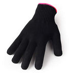 Heat Resistant Glove for Hair Styling, Curling Iron, Flat Iron and Curling Wand, Black, Pink Edge, 1 Piece