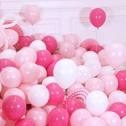 300 Pack Hot Pink Light Pink and White Balloons 5 Inch Pink White and Rose Red - Image 6