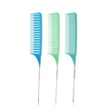 SKYPIA 3 Piece Professional Dyeing Hair Comb Set with Long Stainless Steel Rat Tail Combs for Hair Stylists (Blue & Green)