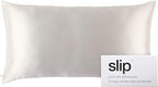 slip King Pure Silk Pillow Case - 100% Pure 22 Momme Mulberry Silk - King Size Standard Pillow Case -Anti-BedHead, Anti-Sleep Crease, White (20" x 36")