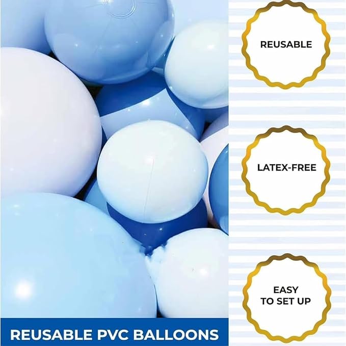 Reusable Inflatable Balloon Garland Arch Kit, 43in/15in Linked Pvc Balloons - Image 4