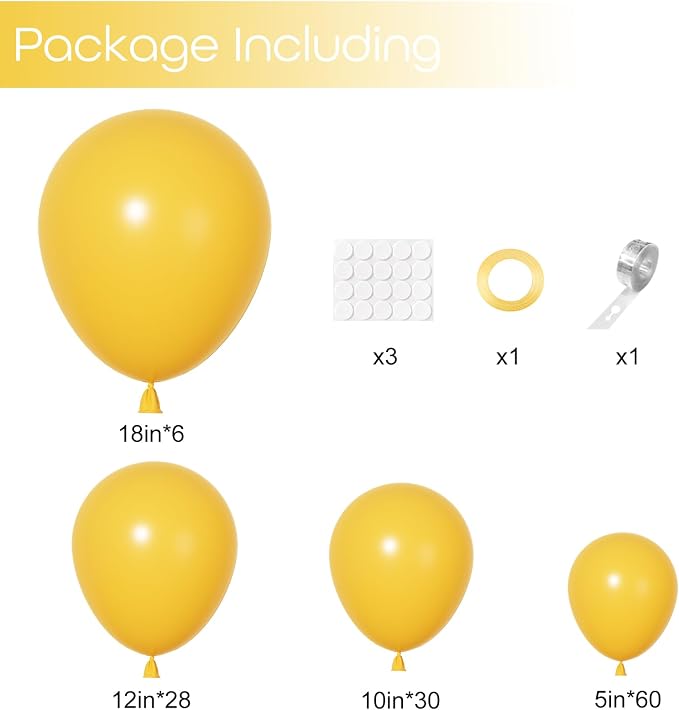 Ouddy Party 129Pcs Mustard Fall Balloons Different Sizes 18 12 10 5 Inch | 6Pcs - Image 2