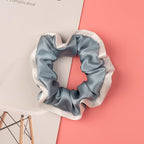 Silmer Silk Scrunchies for Hair Curly Hair 100% Mulberry 3 Pack(Pink,Silvery Grey, Haze Blue)
