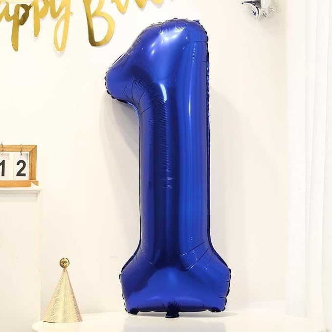 40 inch Navy Blue Number Balloon Dark Blue 1 Balloons Giant Foil Helium - Image 6