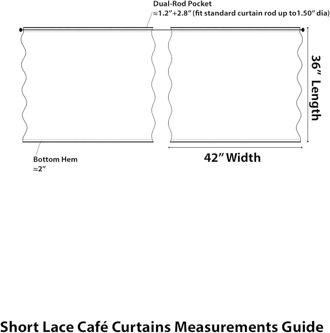 Kotile Short Black Lace Curtains - Image 3