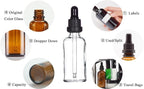 YIZHAO Clear Glass Dropper Bottle 2oz, Tincture Bottles with Glass Dropper, for Essential Oils, Aromatherapy, Cosmetic, Laboratory, Pharmacy, Liquids, Travel –6 Pcs