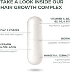 Primal Harvest Hair Growth Vitamins, 2 Pack - 120 Pills, Natural Hair Regrowth, Thickening, and Supplement for Men & Women with Biotin & Zinc
