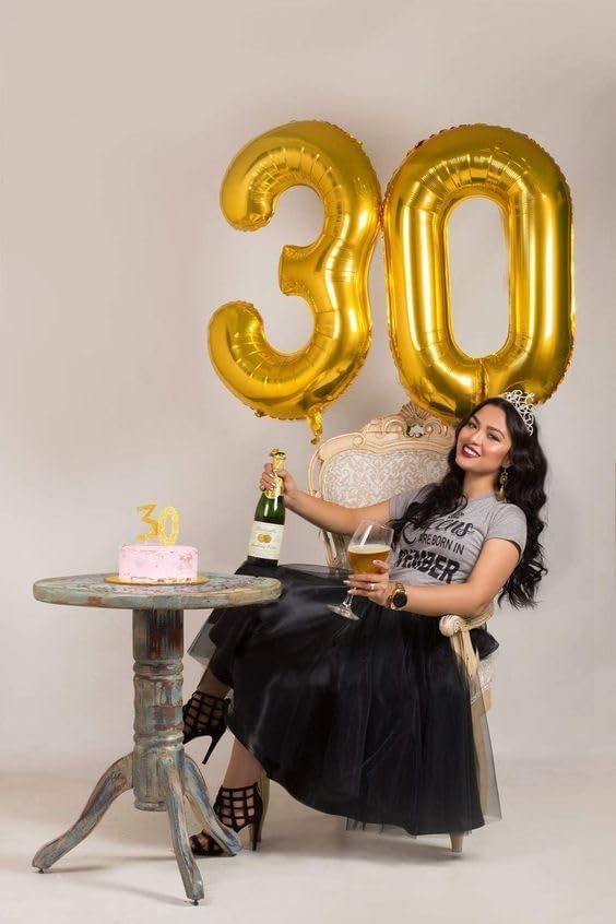 Gold Number 30 Balloon 40 Inch - Image 2
