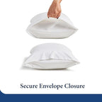 SKY BEDDINGS King Pillowcase Set of 2 - Soft Brushed Microfiber Pillow Cases with Envelope Clouser - Wrinkle-Free, Fade-Resistant Pillow Covers - 20 x 40 Inches, White