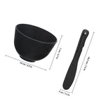 Sturdy Silicone Face Mask Mixing Bowls Flat Spatula Reusable Mud Mask Bowls for DIY Facial Care and Spa Supplies (Black)