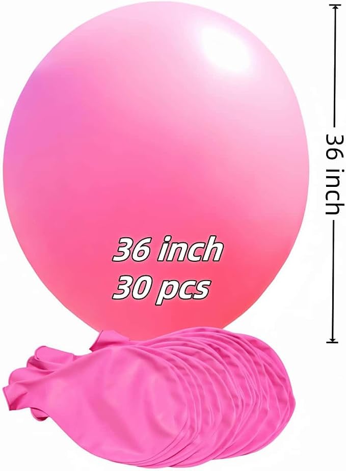 30 Pack Pink Balloons 36 Inch Pink Latex Party Large Balloon Bulk - Image 2