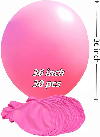 30 Pack Pink Balloons 36 Inch Pink Latex Party Large Balloon Bulk - Image 2