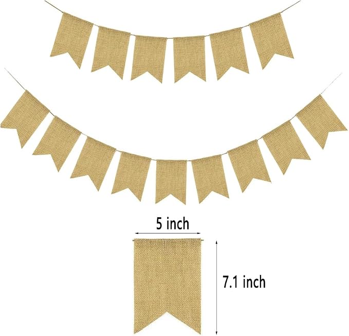 Burlap Custom Baner PreStringed - Image 3