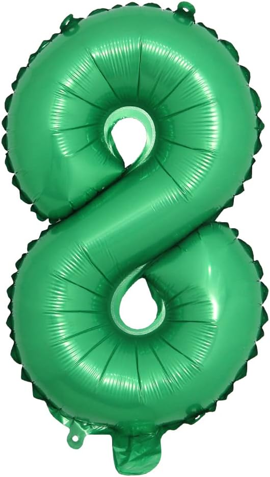 16 inch Green Alphabet Letter and Number Balloons Set Package, Aluminum Hanging by RUIANSI