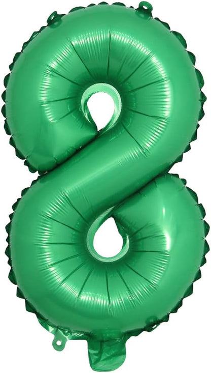 16 inch Green Alphabet Letter and Number Balloons Set Package, Aluminum Hanging by RUIANSI