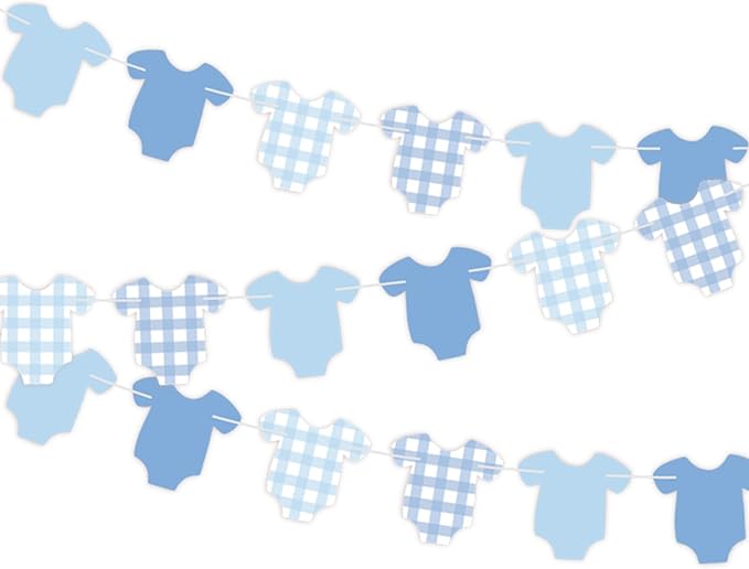 2Pcs Blue Baby Gender Reveal Decorations, Pre-Strung Boy or Girl Banner by SerpizePaty