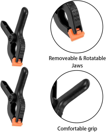 24-Pack Black Plastic Spring Clamps – Anti-Slip Balloon Arch & Backdrop Clips - Image 3