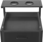 Suspended Salon Station for Hair Stylist, Wall Mounted Styling Salon Station Storage Cabinet w/2*Drawers &Hair Dryer Stand,Floating Nightstand Stylist Storage Cabinet for Home (Black)