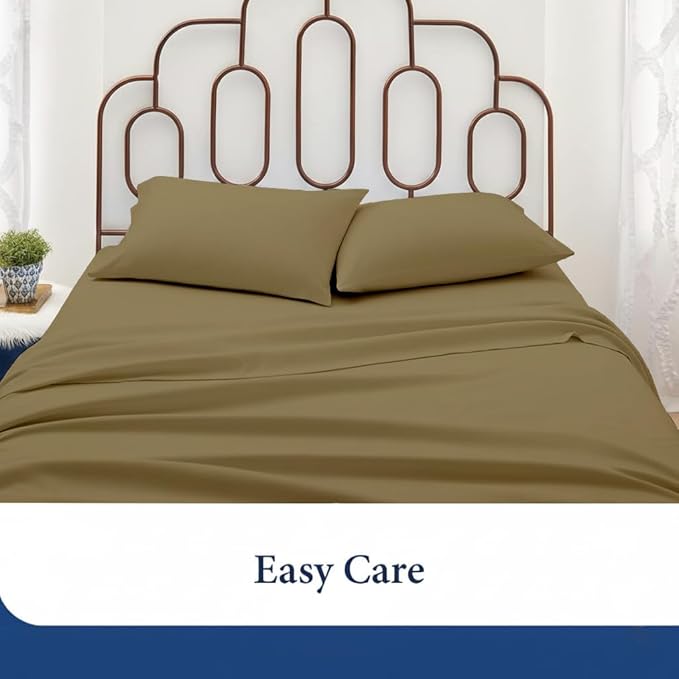 SKY BEDDINGS Queen Pillowcase Set of 2 - Soft Brushed Microfiber Pillow Cases with Envelope Clouser - Wrinkle-Free, Fade-Resistant Pillow Covers - 20 x 30 Inches, Taupe