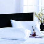 Satin Silk Pillowcase for Hair and Skin, Black Pillow Cases Standard Size Set of 4 Pack Super Soft Pillow Case with Zipper Closure (White, Queen(4 Pack))
