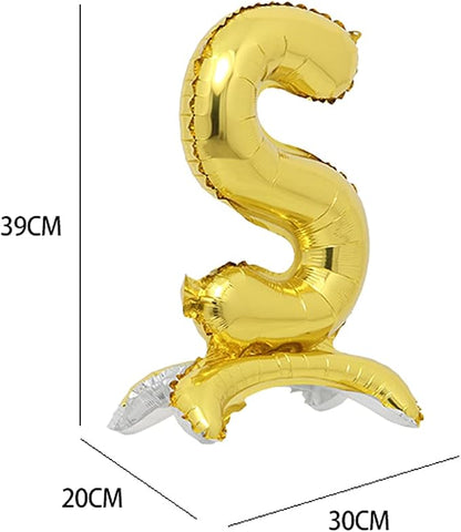 16" Standing Gold Alphabet Letter and Number Balloons Aluminum Hanging Foil - Image 2