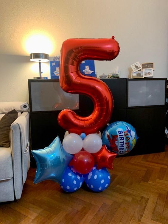 Red 12 Balloon - Number Balloon 40 Inch, 12th Red Birthday Decorations | Large - Image 4