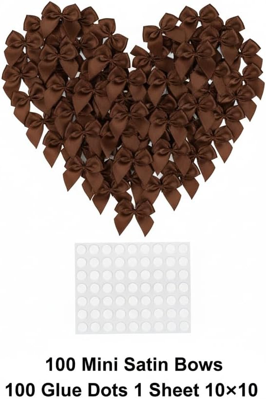 100 Mini Satin Ribbon Bows, Small Bows - Image 3