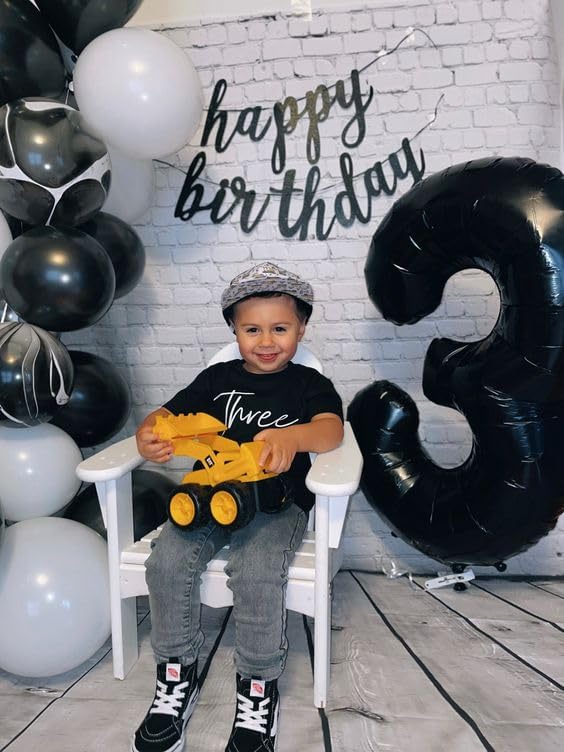Black Number 3 Balloon 40 Inch - Image 3