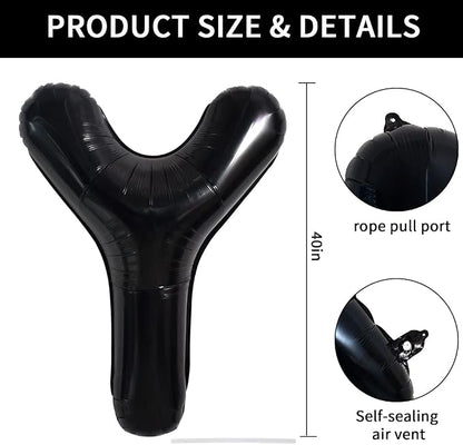 TONIFUL 40 Inch Large Black Y Letter Balloon - Image 2