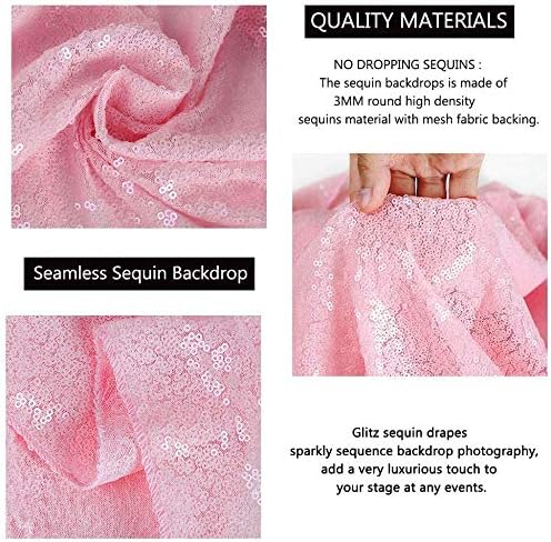 Eternal Beauty Pink 3mm Sequin Backdrop 10x10 Ft - Image 7