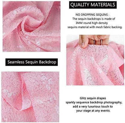 Eternal Beauty Pink 3mm Sequin Backdrop 8x8 Ft - Image 7