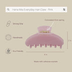 Luxury Pink Claw Clip for Women | Our Acetate Pink Hair Clip Feels Light, Looks Smooth and is Easy to Wear | Use for easy Half Ups with No Snagging and a Secure Grip in a Large Four Inch Size