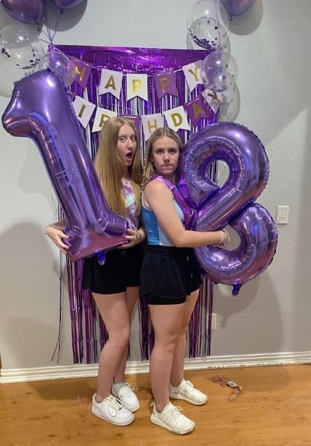 Purple Number 8 Balloon 40 inch, Balloon numbers party supplies, deco photo - Image 6