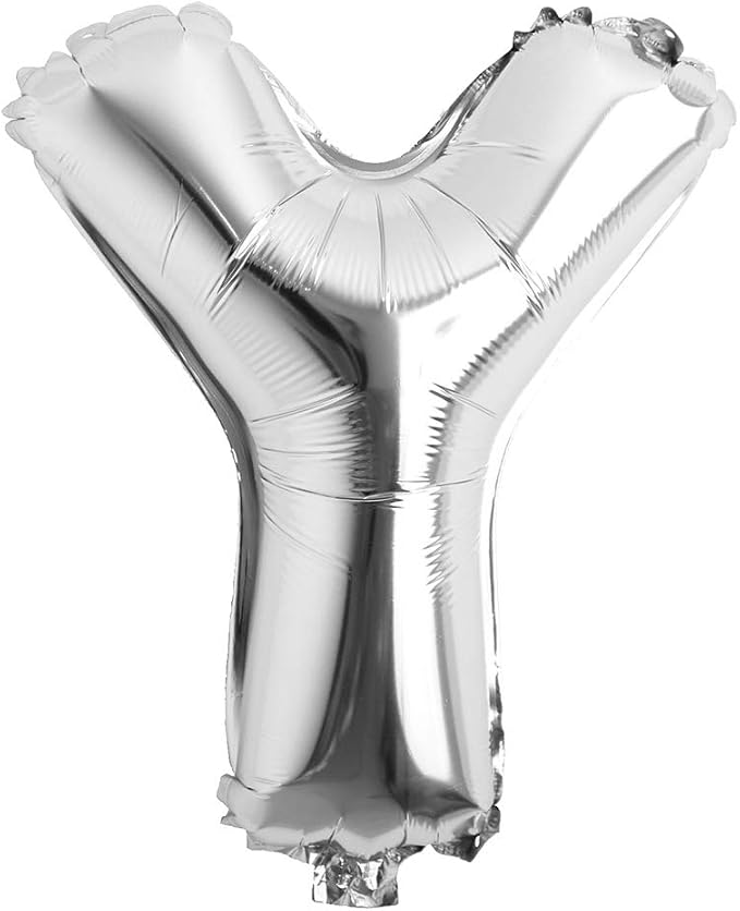 16" inch Single Silver Alphabet Letter number Balloons Aluminum Hanging Foil by REIANS