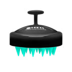HEETA Scalp Massager Hair Growth, Soft Silicone Scalp Scrubber Shampoo Brush for Exfoliation, Dandruff Removal Head Massage Stress Relax, Wet & Dry Use for Thick Thin Curly Hair Care, Turquoise Black