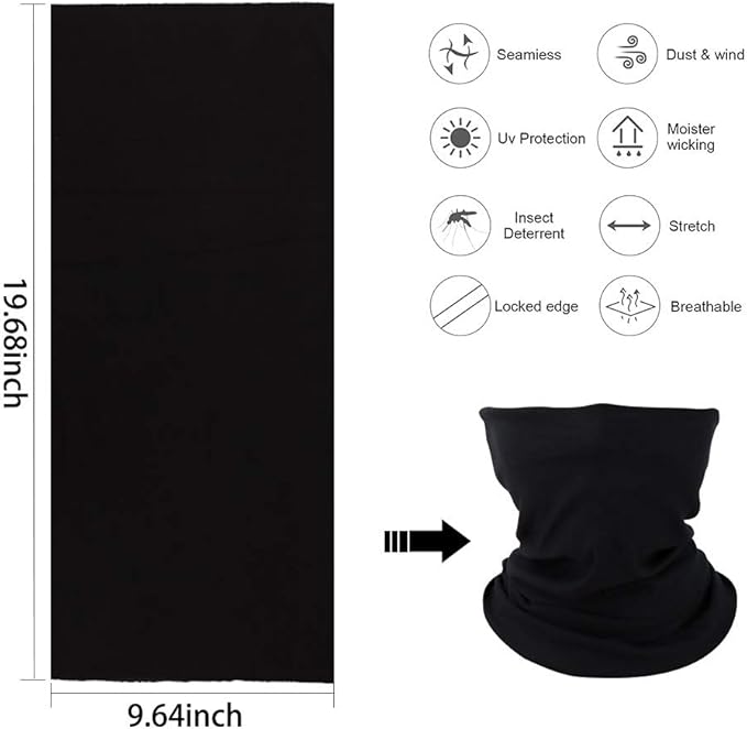 Face Mask Bandanas Neck Gaiter Headwear Magic Scarf Headband for dust Sun Wind