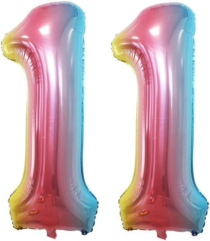 Rainbow Foil Balloons Number 1, Huge Number Balloons - Image 5