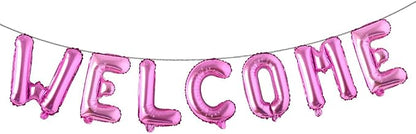 16 inch multicolor Welcome Balloon Banner Balloons Foil Letter Balloon by RUIANSI