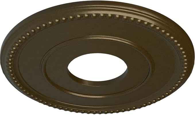 12 1/2"OD x 3 7/8"ID x 3/4"P Bradford Ceiling Medallion, Hand-Painted Brass - Image 2