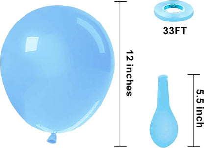 KBZVNAF Blue Latex Party Balloons 50 Pack 12 inch | Light Blue Helium Matte - Image 2